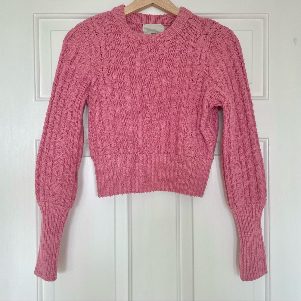 Urban Outfitters Chloe Cable Knit Sweater in Pink XS